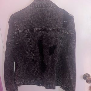 Blacked ripped jean jacket